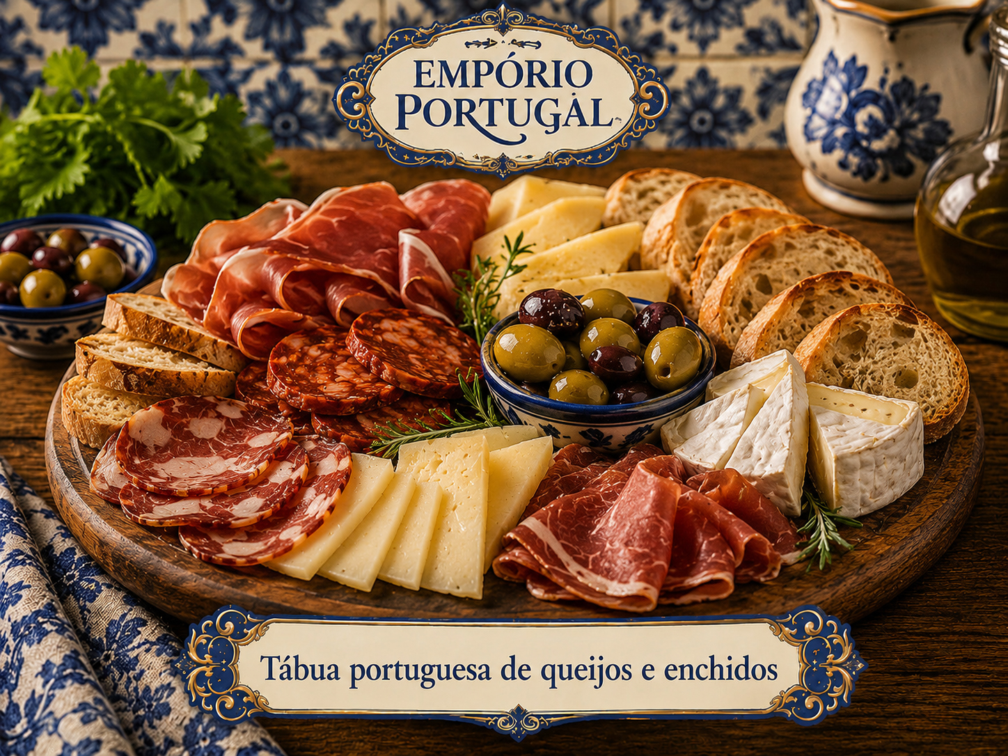 Foto de Tábua portuguesa de queijos e enchidos - receita portuguesa tradicional